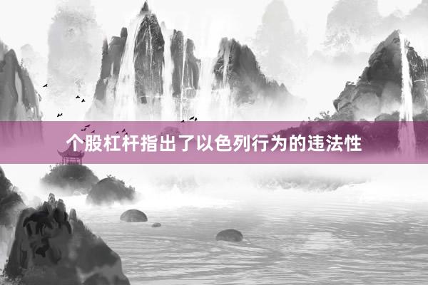 个股杠杆指出了以色列行为的违法性
